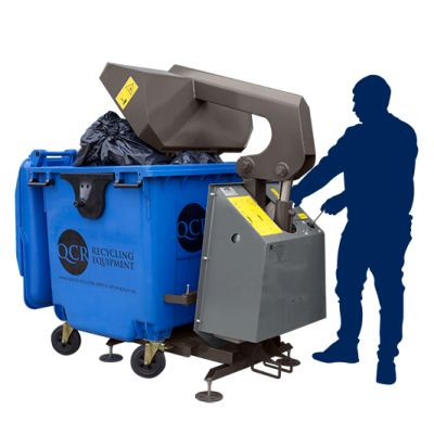 QCR 1100L Wheelie Bin Compactor with operator
