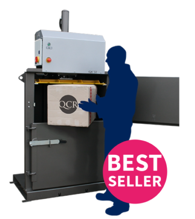 Silhouette of person using a QCR H4 Baler