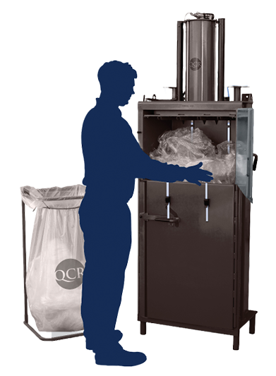 Person using a 205 Plastic Baler