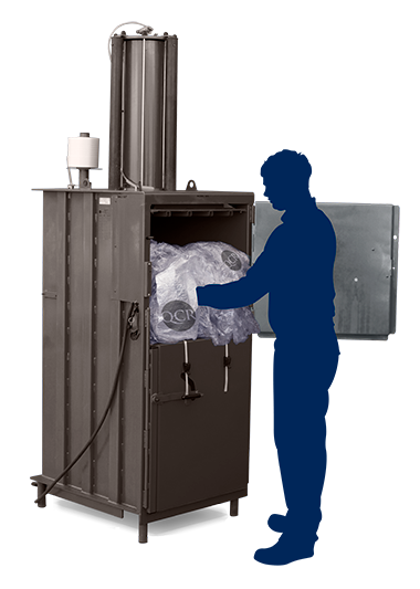 Medium size baler for plastics