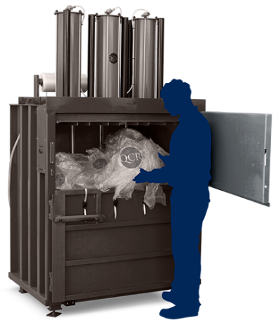large waste baler for plastics