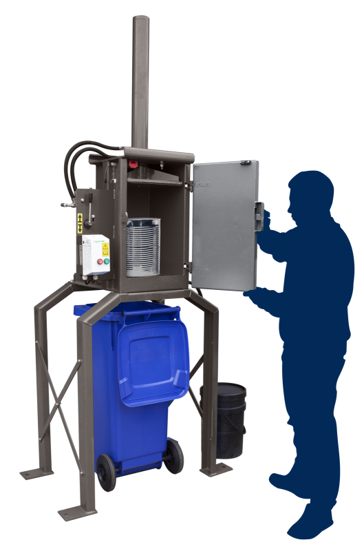 QCR 30HDXL can compactor with liquid filter